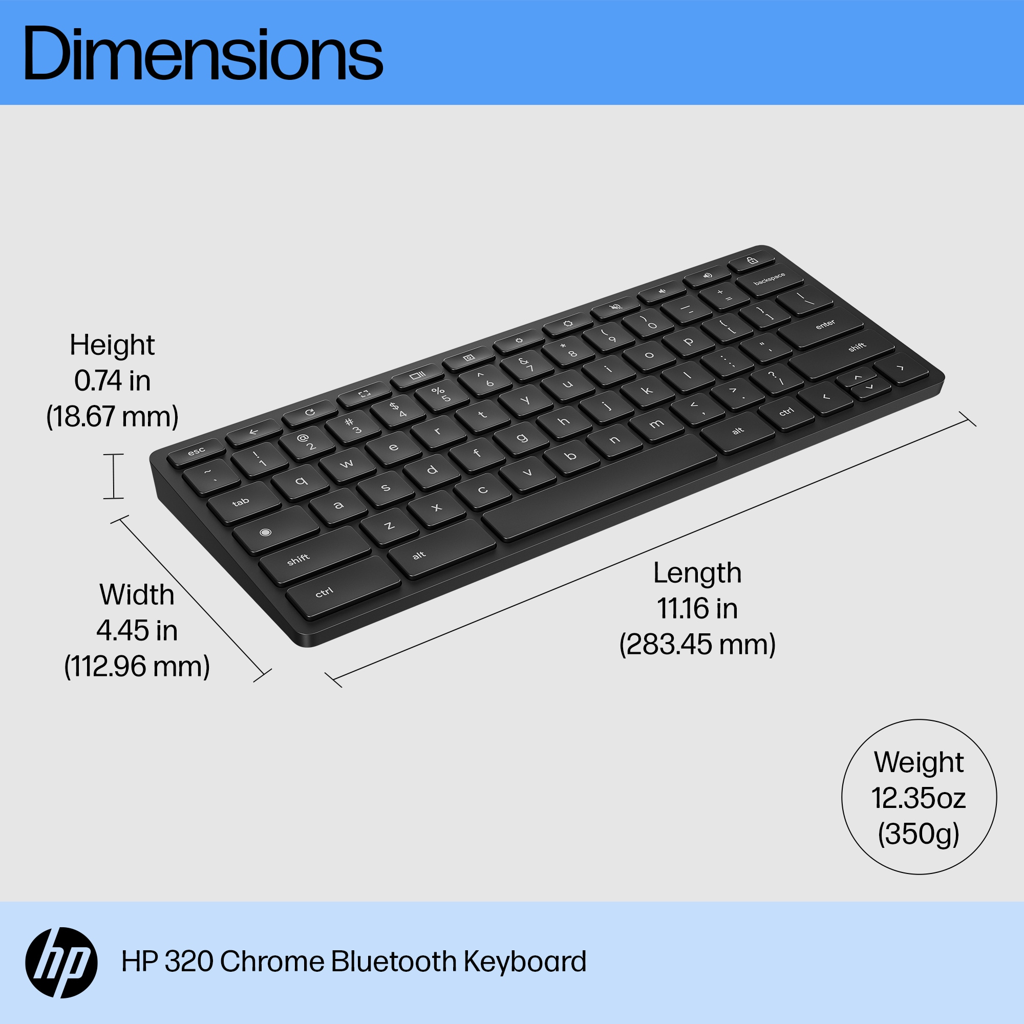 HP 320 Chrome Bluetooth Keyboard – image 6
