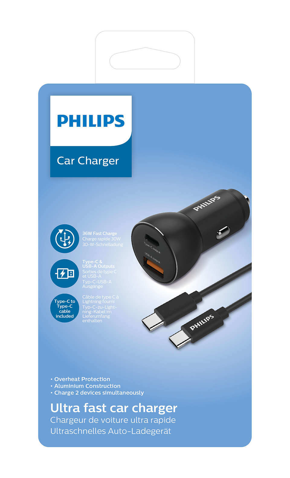 Philips DLP2521C/00 mobile device charger Mobile phone, Smartphone Black Cigar lighter, USB Auto – image 2