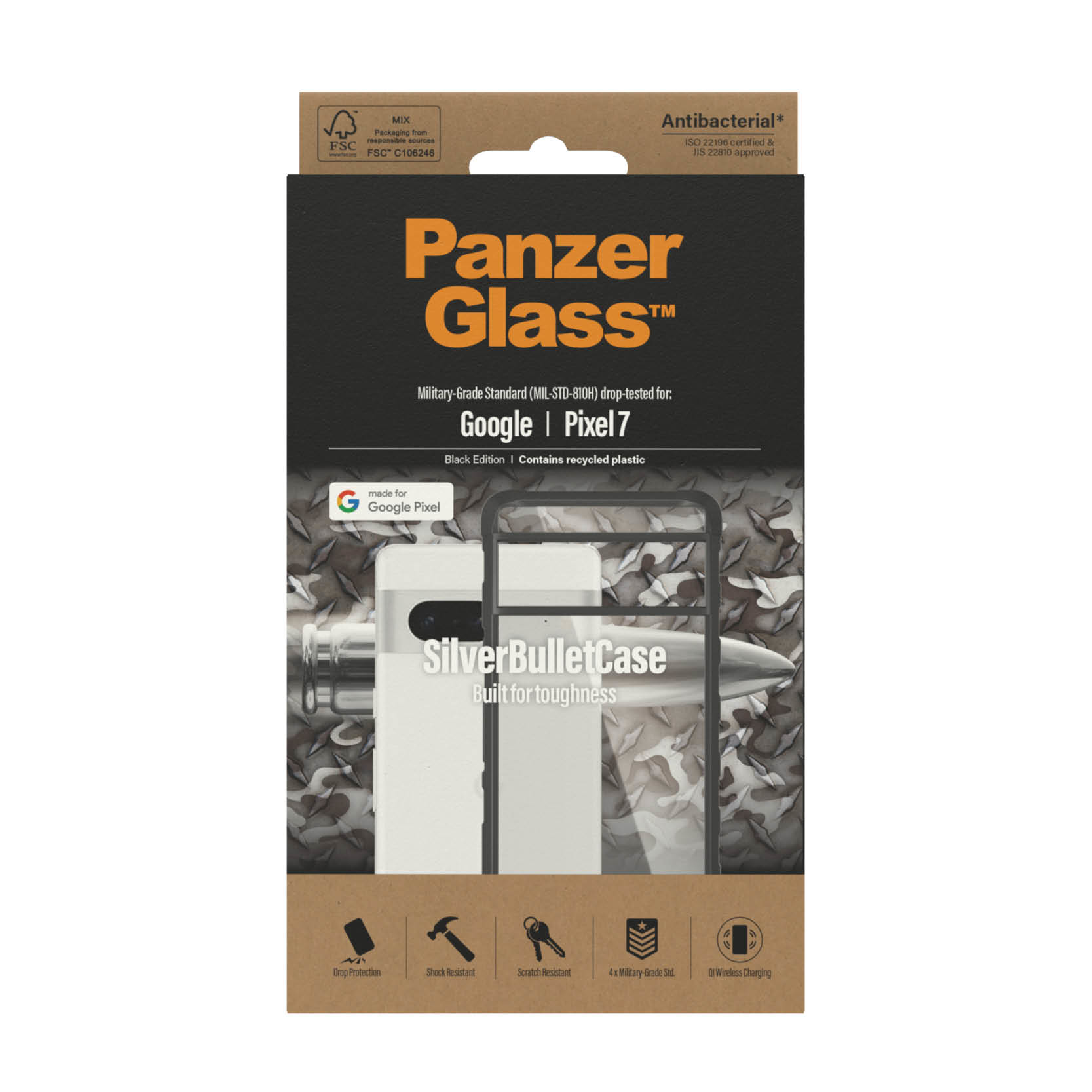 PanzerGlass® SilverBullet ClearCase Google Pixel 7 | Black – image 3