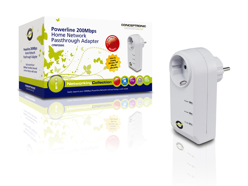 Conceptronic Powerline 200Mbps Home Network Passthrough Adapter – image 6