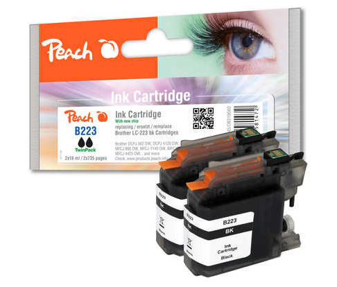 Peach 0F319560 ink cartridge 2 pc(s) Black