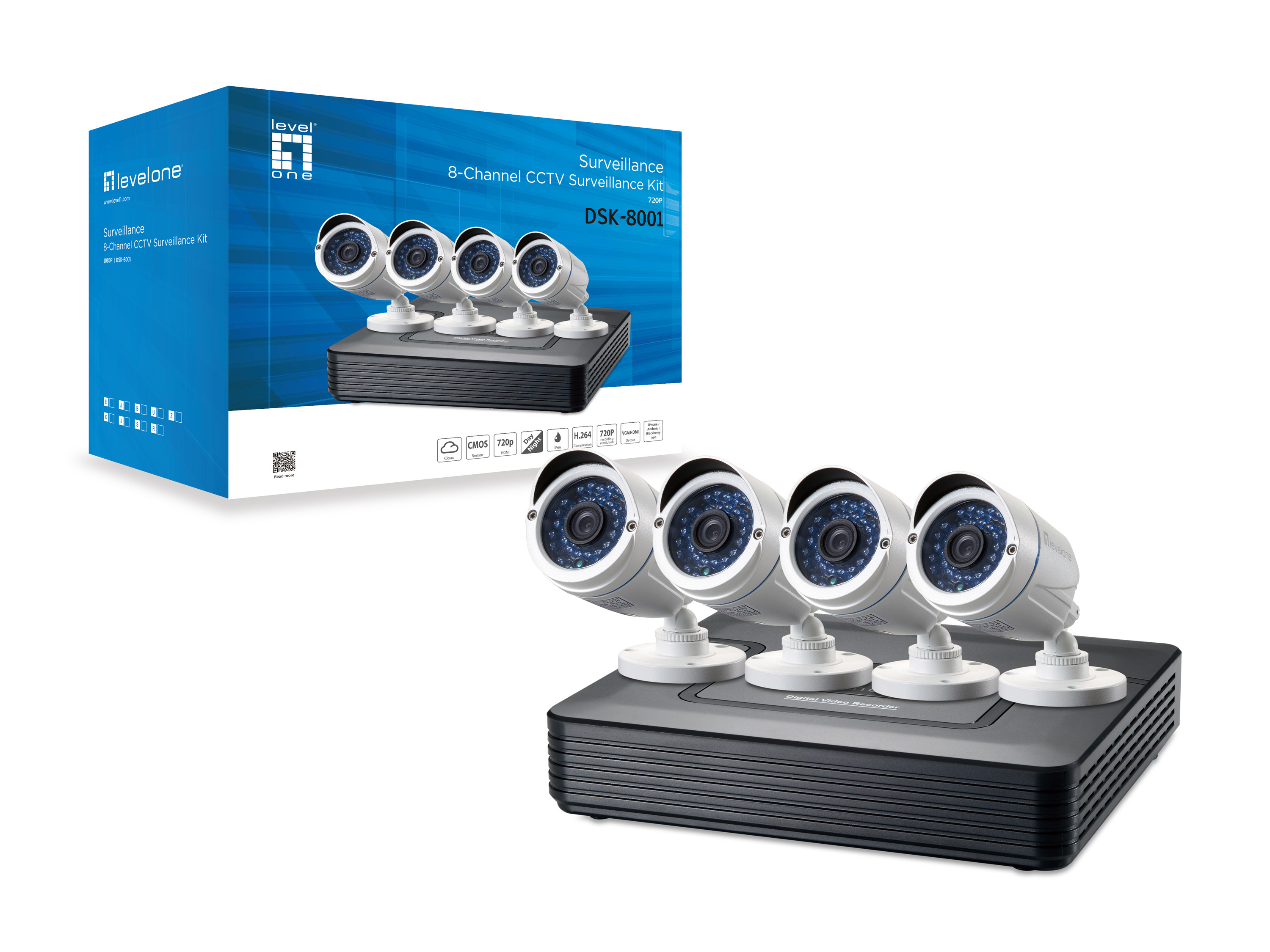 LevelOne DSK-8001 Videoüberwachungskit Kabelgebunden 8 Kanäle