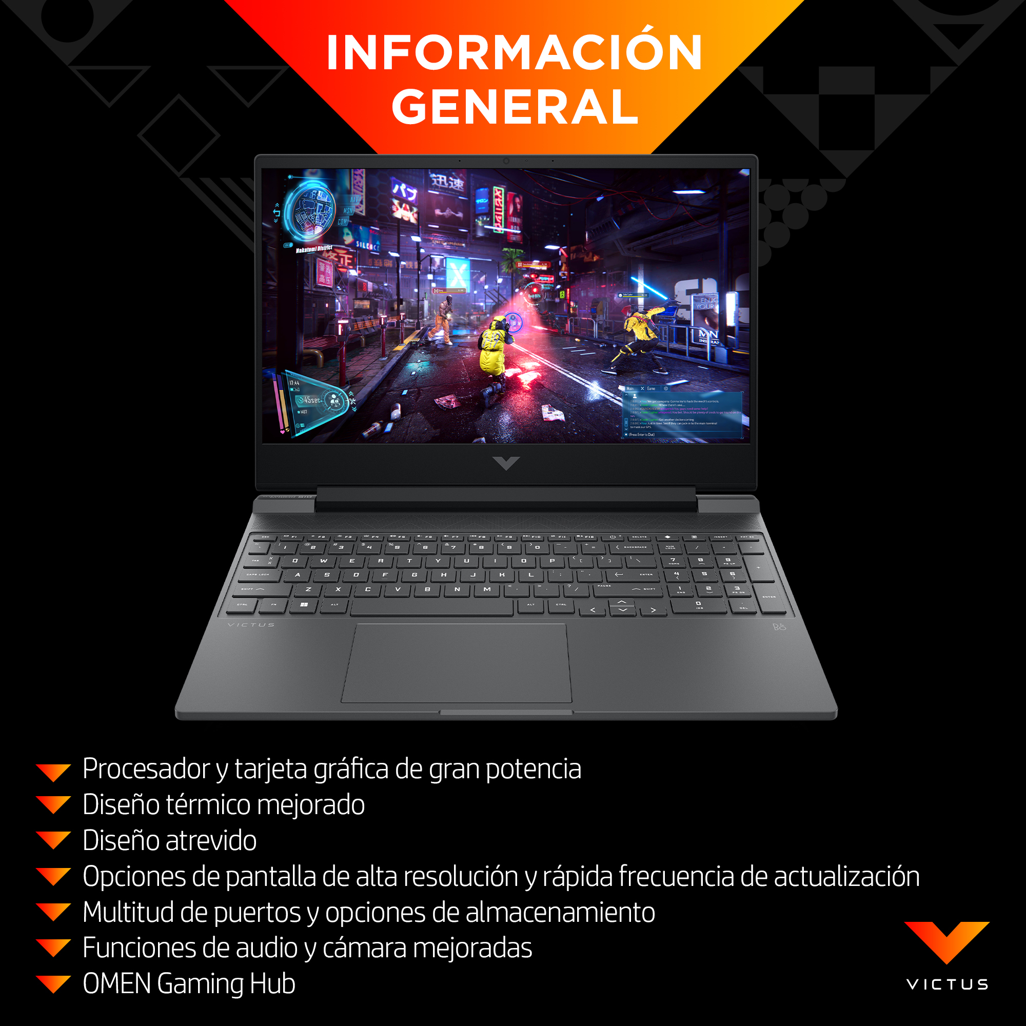 HP - Portátil Gaming HP VICTUS 15-fa0056ns, i7, 16GB, 512GB SSD, Nvidia GeForce RTX 3050 4GB, 15,6', Sin SO. - imagen 11
