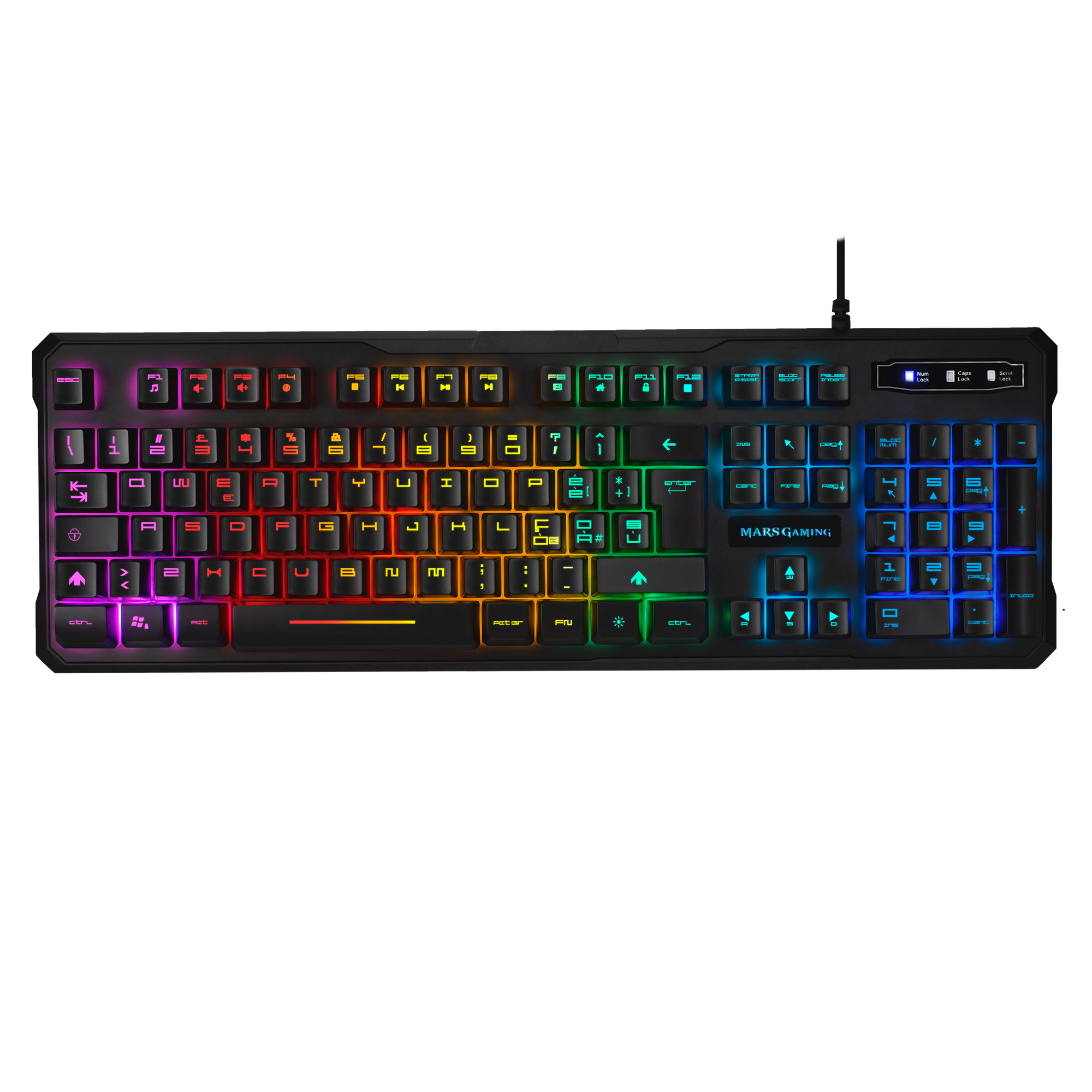 Mars Gaming MK218IT H-Mech RGB Keyboard 9 Lighting Effects Antighosting Black Italian Language