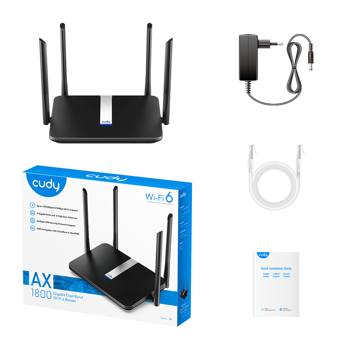 Cudy X6 wireless router Gigabit Ethernet Dual-band (2.4 GHz – image 5