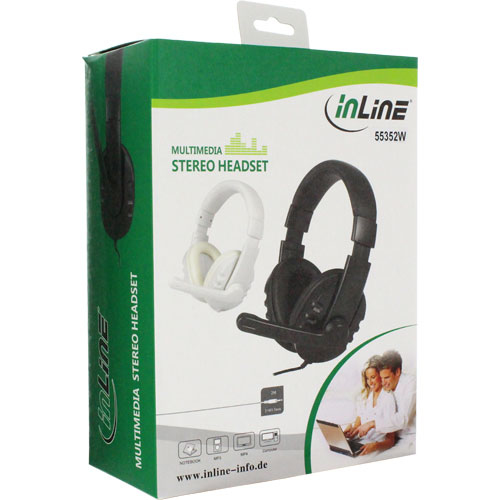 InLine 55352W headphones/headset Wired Head-band Gaming White – image 4