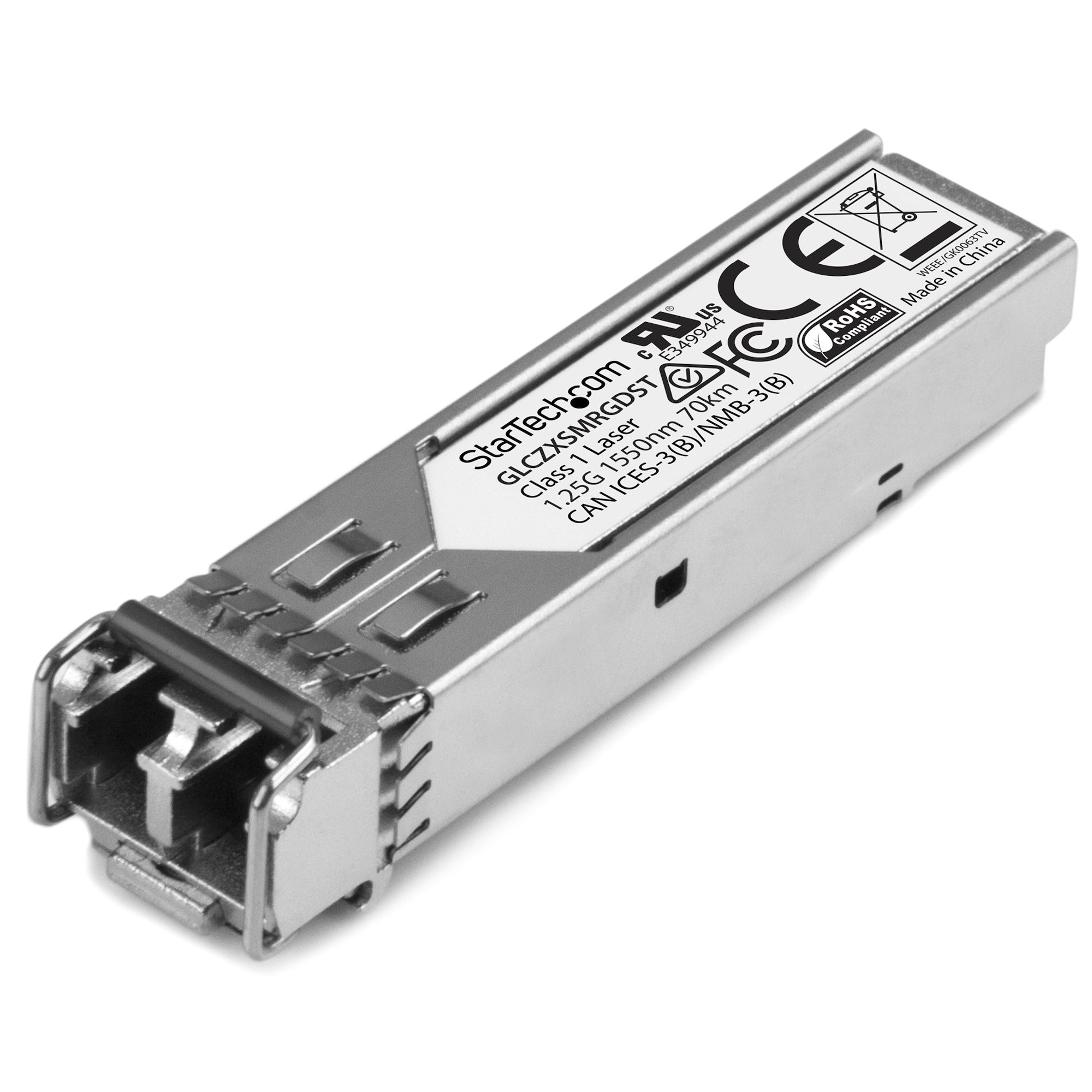 StarTech.com Cisco GLC-ZX-SM-RGD Compatible SFP Module - 1000BASE-ZX - 1GbE Single Mode Fiber SMF Optic Transceiver - 1GE Gigabit Ethernet SFP - LC 70km - 1550n