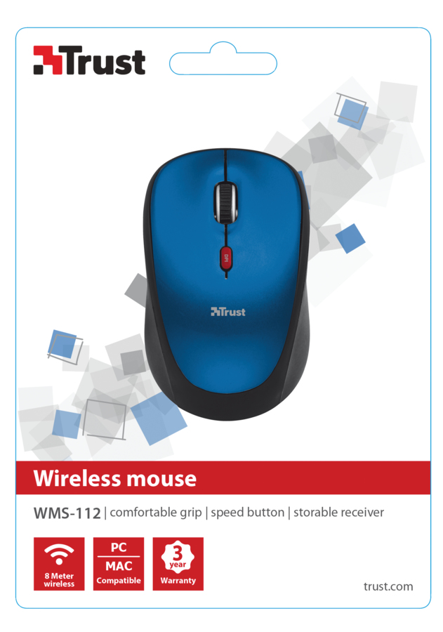 Trust WMS-112 mouse Ambidextrous RF Wireless Optical 1600 DPI – image 4