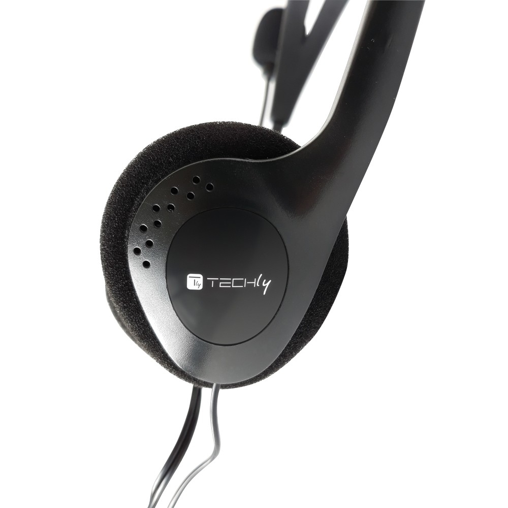Techly SB-HP3TY headphones/headset Wired Head-band Office/Call center Black – image 3