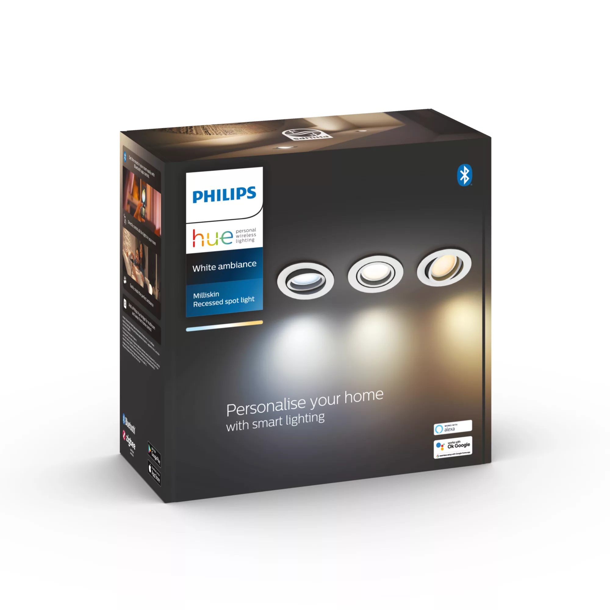 Philips by Signify Philips Hue White ambience 3-pack Milliskin recessed spotlight – image 4