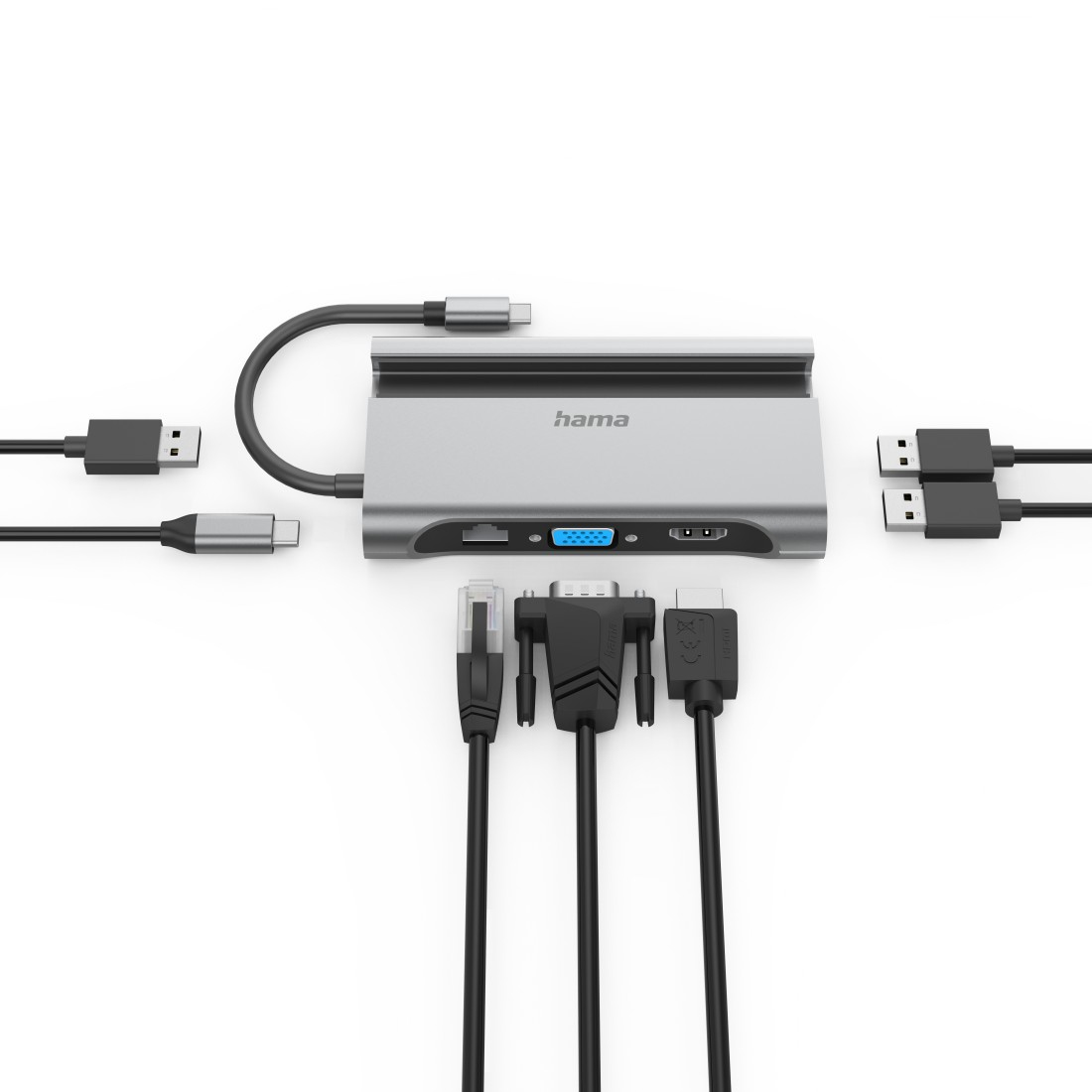 Hama 00200102 laptop dock/port replicator USB 3.2 Gen 1 (3.1 Gen 1) Type-C Anthracite, Grey – image 2