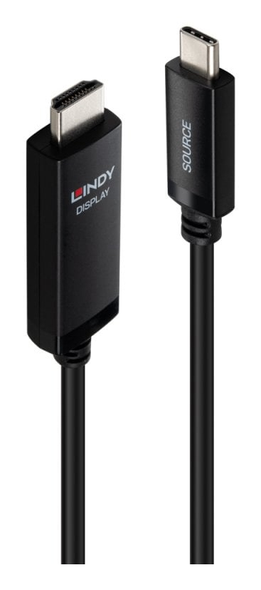 Lindy 43433 câble vidéo et adaptateur 1 m USB Type-C HDMI Noir