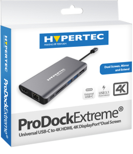 Hypertec ProDock Extreme - Universal USB-C to 4K HDMI, 4K DisplayPort Dual Screen – image 2
