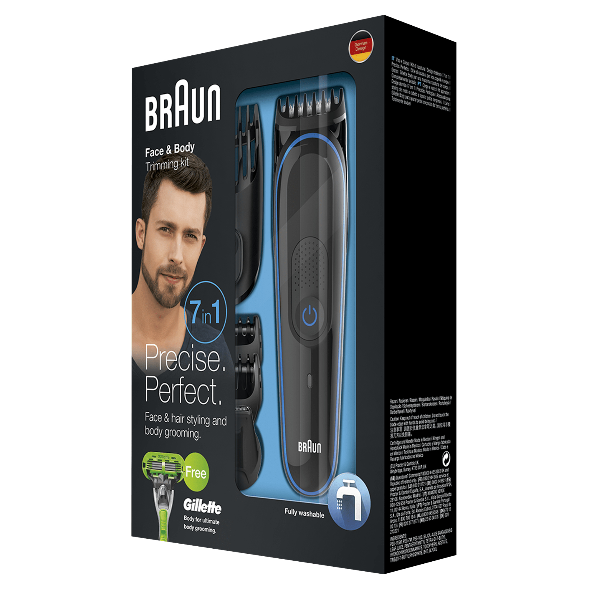 Braun Multigroomer 8-in-1 All-in-one trimmer MGK3042, Beard Trimmer & Hair Clipper, Black/Blue – image 3