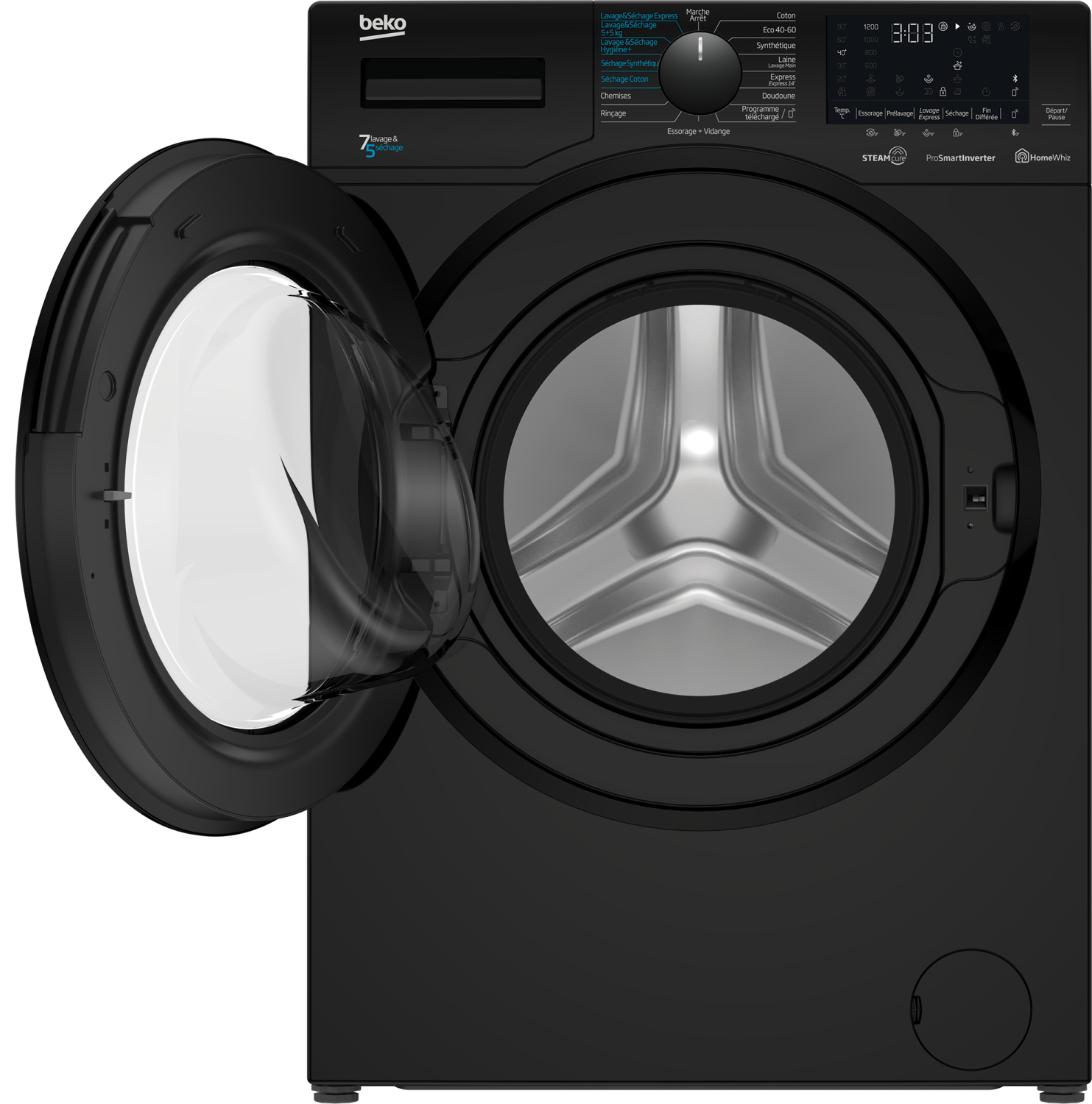 Beko HWD7527BB washer dryer Freestanding Front-load Black – image 6