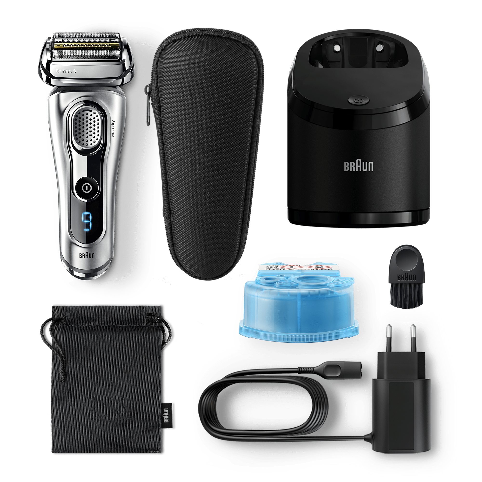 Braun Series 9 Electric Shaver for Men 9292cc, Clean&Charge Station and Travel Case – Silver – image 5