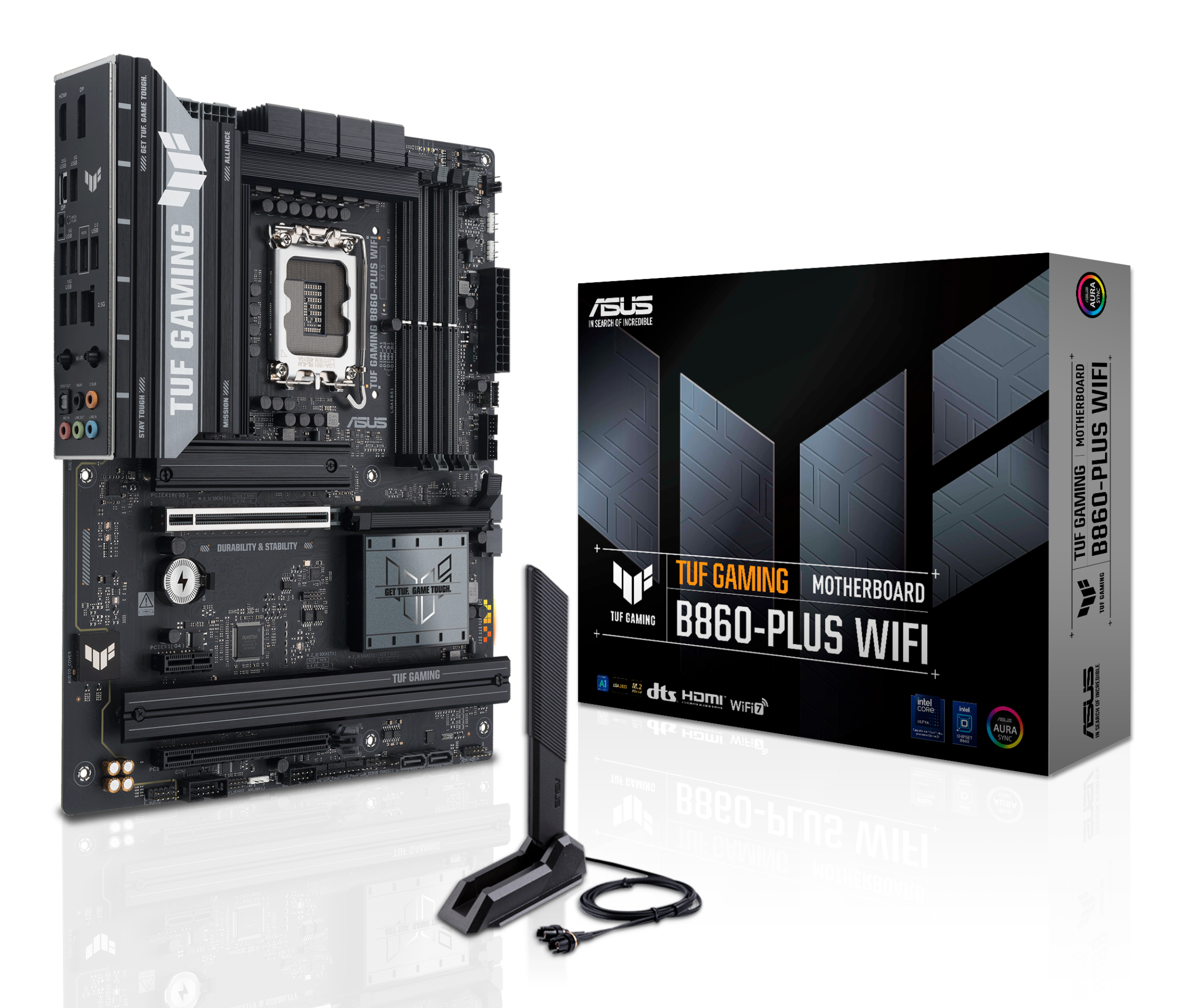 Tarjeta Madre ASUS TUF GAMING B860-PLUS WIFI - Socket 1851 - 4x DDR5 - 8666+ MHz (OC) - HDMI - DisplayPort - USB - ATX - TUF GAMING B860-PLUS WIFI