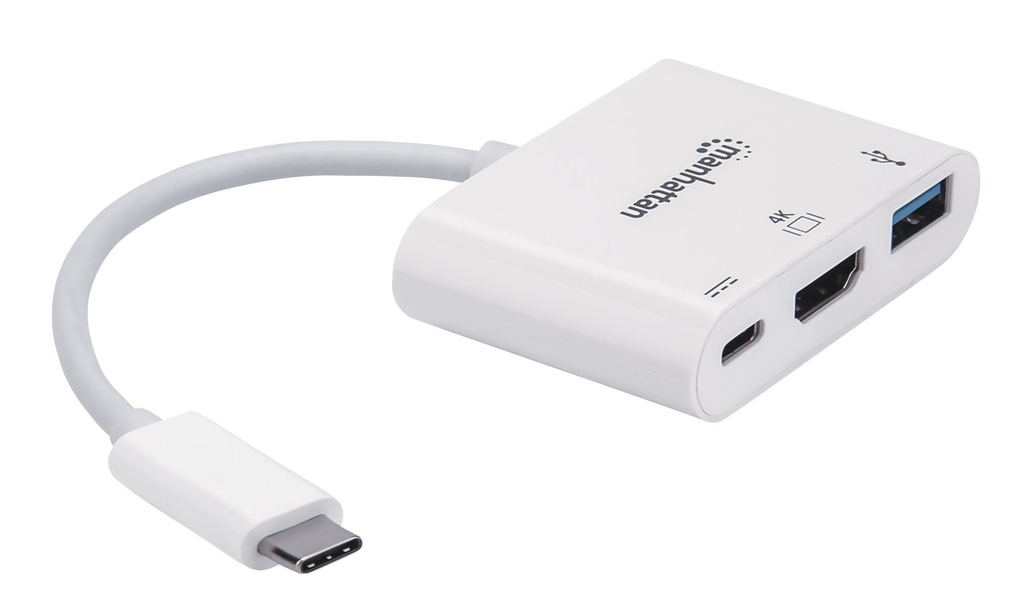 Manhattan USB-C Dock/Hub, Ports (x3): HDMI, USB-A and USB-C, With Power Delivery (60W) to USB-C Port (Note additional USB-C wall charger and USB-C cable needed) – image 2