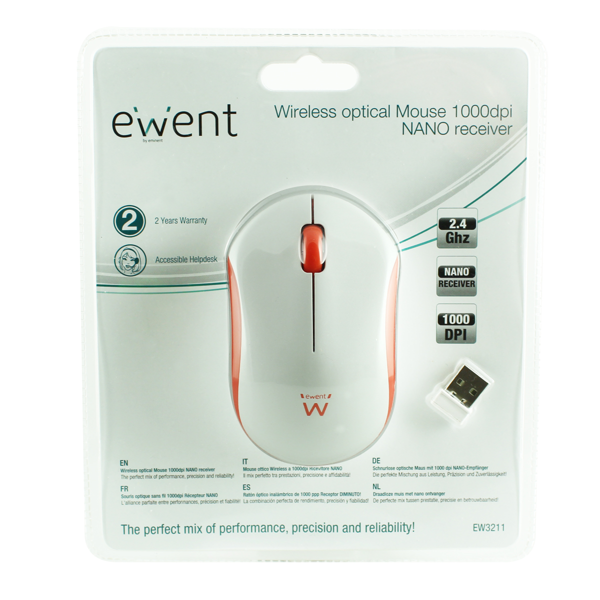 Ewent EW3211 mouse Office Ambidextrous RF Wireless Optical 1000 DPI – image 2