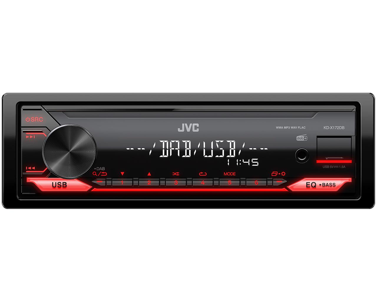 JVC KD-X172DB car media receiver Black, Red – image 1