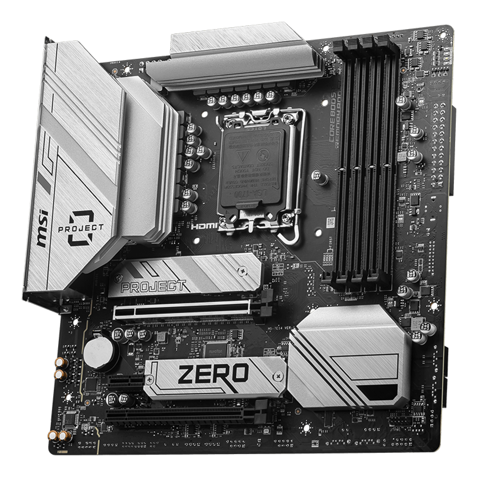 Tarjeta Madre MSI B760M PROJECT ZERO - Socket 1700 - 4xDDR5 - 4800/6600/7800MHz - HDMI - DisplayPort - USB 2.0/3.2 - Micro ATX - B760M PROJECT ZERO