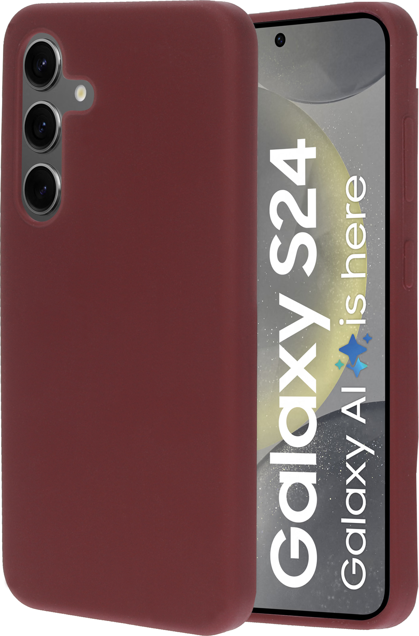 Mobiparts Silicone Cover Samsung Galaxy S24 Plum Red