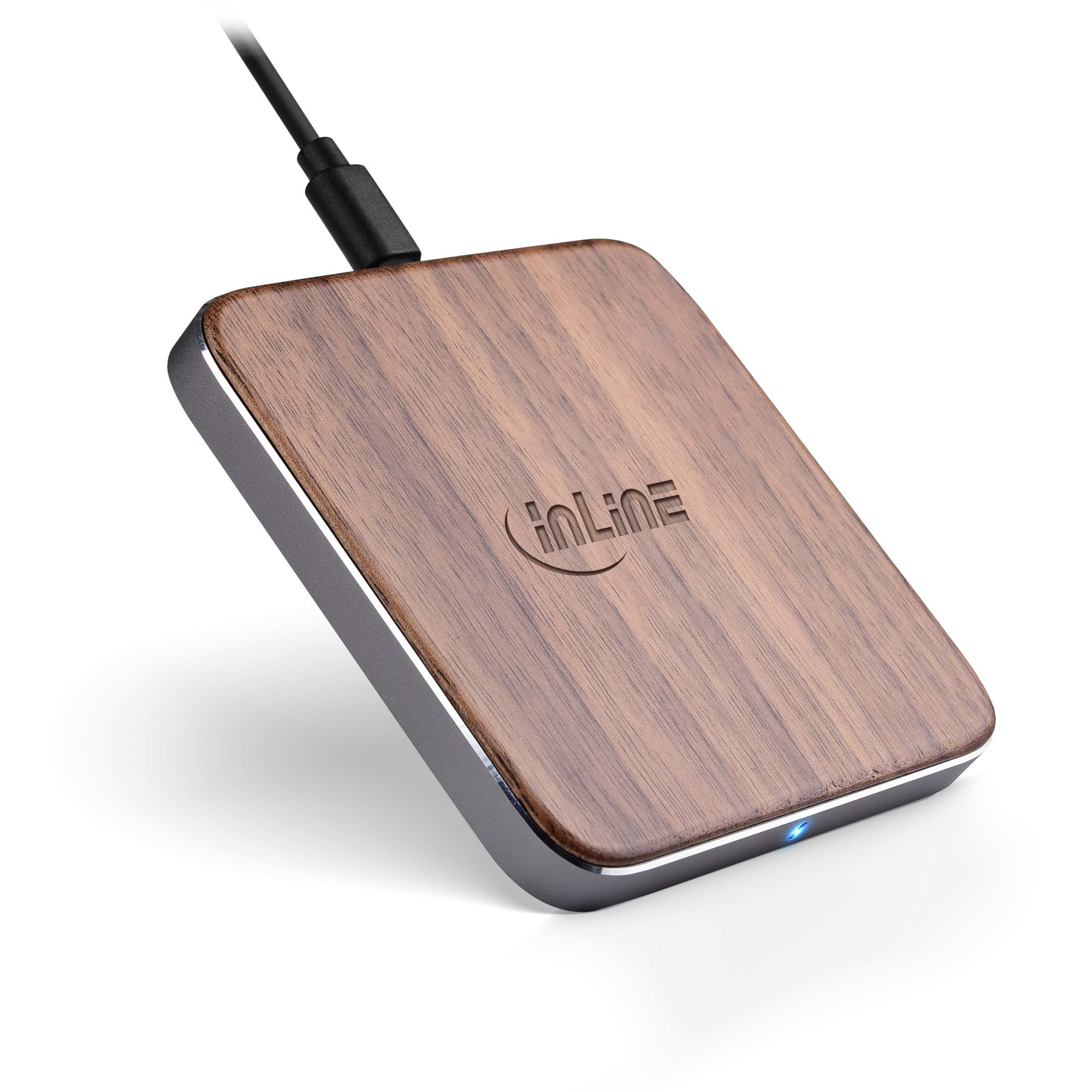 InLine Qi woodcharge, Smartphone wireless fast charger, 5/7.5/10W – image 5