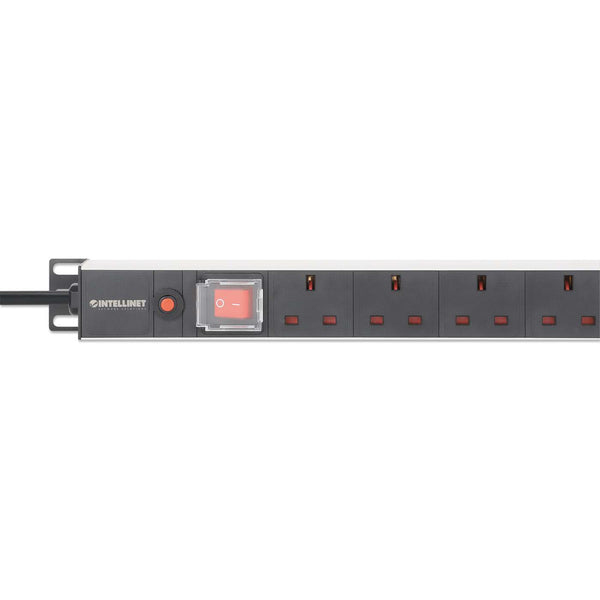 Intellinet 19" 1U PDU 12-way UK, Vertical type, With switch and overload protection, Rackmount, Power Distribution Unit, UK 3-pin outlets, 1.8m power cord, outp – image 5