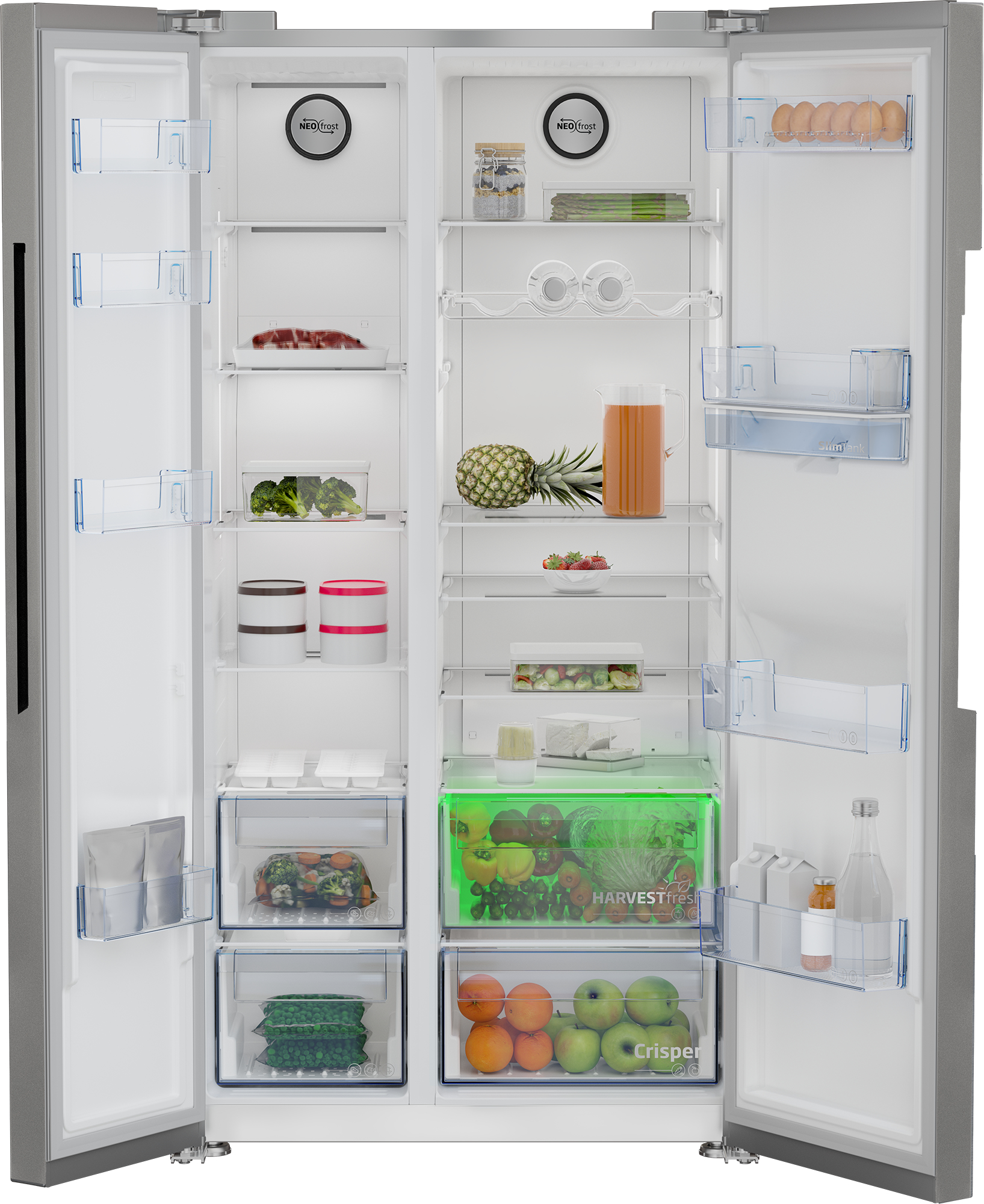 Beko ASD2542VX Freestanding American Style Fridge Freezer with HarvestFreshTM – image 3