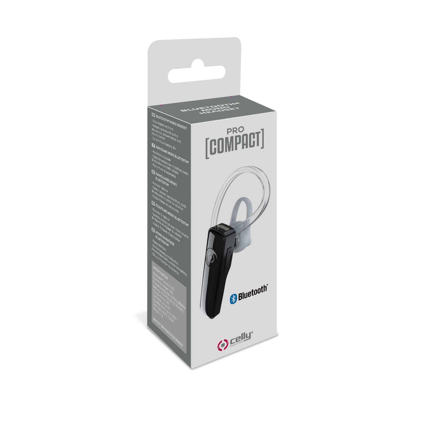 Celly PCBHMONOBK headphones/headset Wireless Ear-hook Car Bluetooth Black – image 5