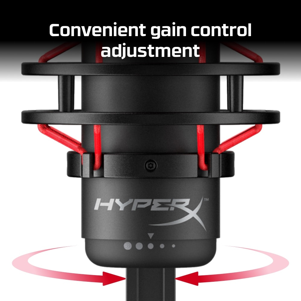 HyperX QuadCast – USB Microphone (Black-Red) – Red Lighting image 15
