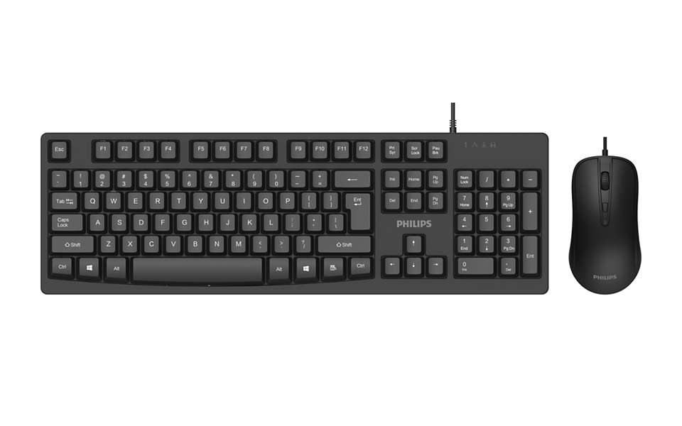 Philips SPT6214/00 keyboard Mouse included Universal USB QWERTY English Black – image 1