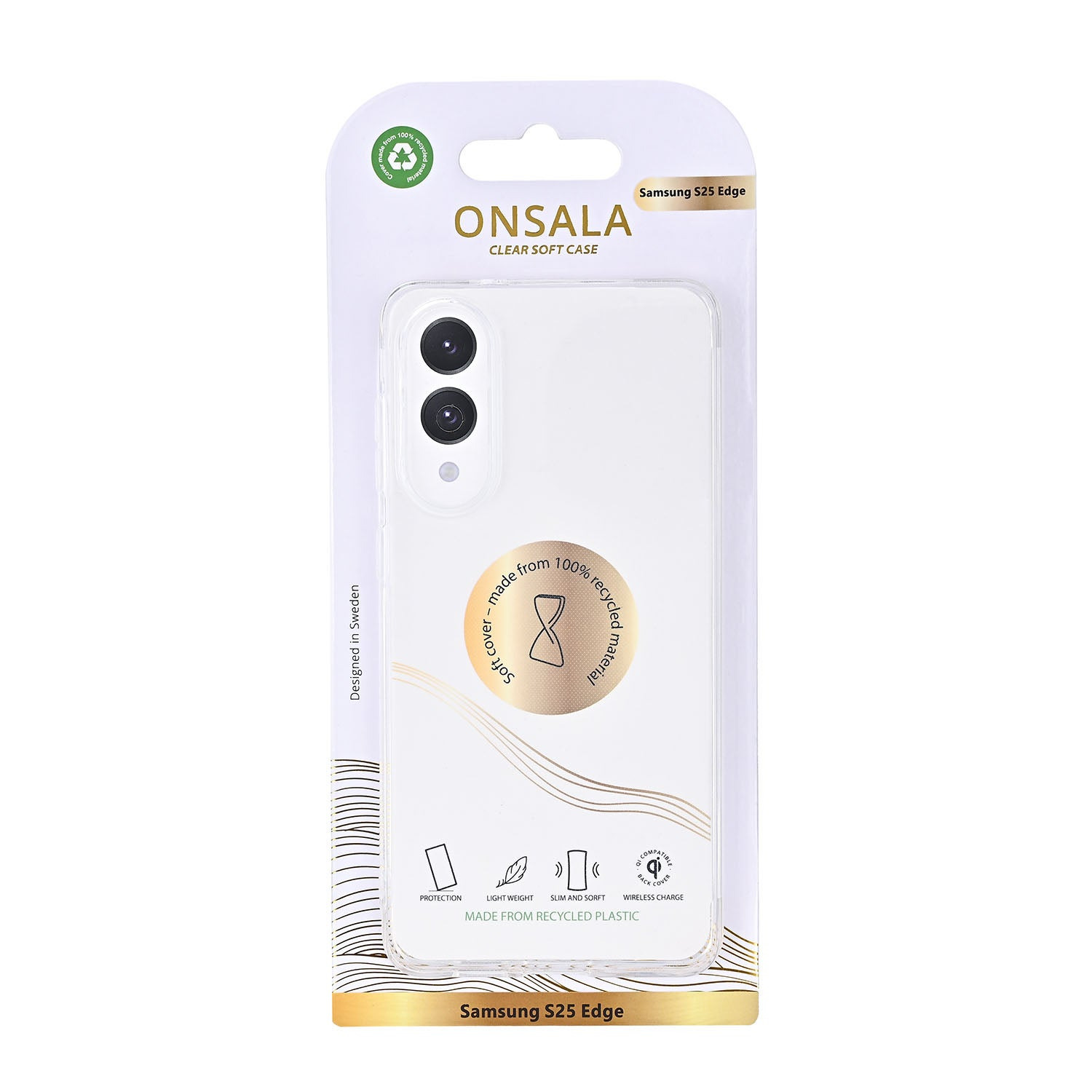 Onsala Phone Case Samsung S25 Edge TPU Recycled Transparent – image 2
