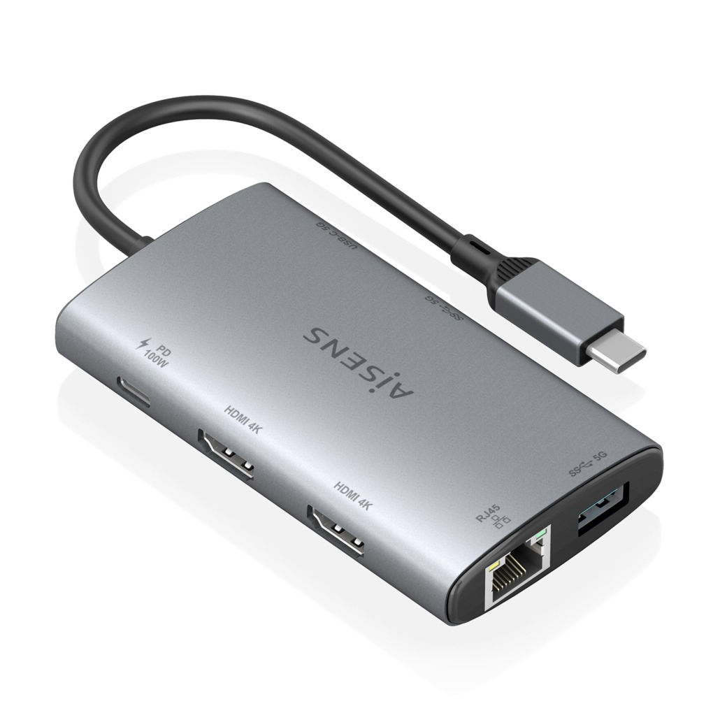 AISENS ASUC-7P049-GR laptop dock/port replicator Wired USB 3.2 Gen 1 (3.1 Gen 1) Type-C Grey – image 2