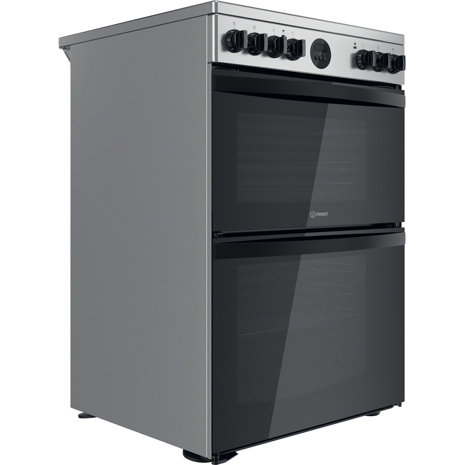 Indesit ID67V9HCX/UK cooker Freestanding cooker Electric Ceramic hob Silver – image 2
