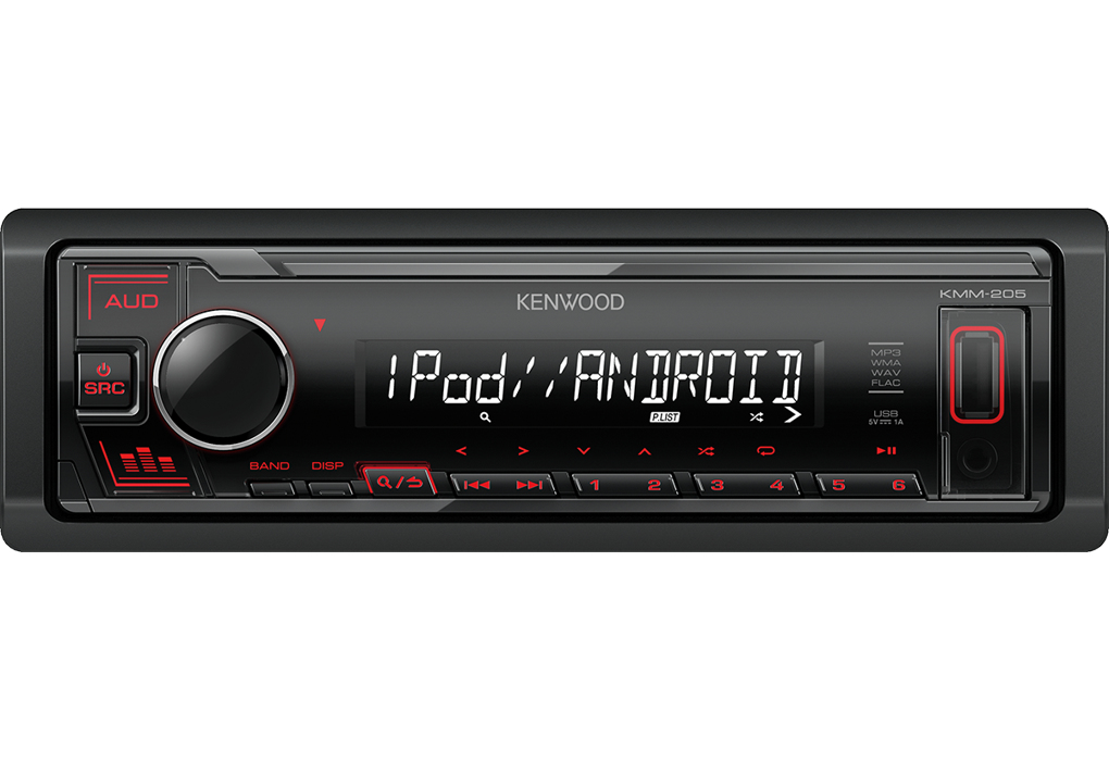 Kenwood KMM-205 car media receiver Black
