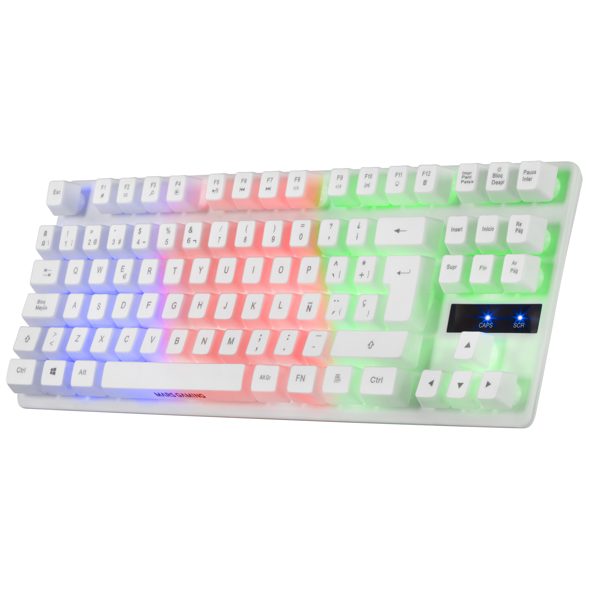 Mars Gaming MK02 White Gaming Keyboard H-Mech FRGB TKL Antighosting Spanish Language – image 3