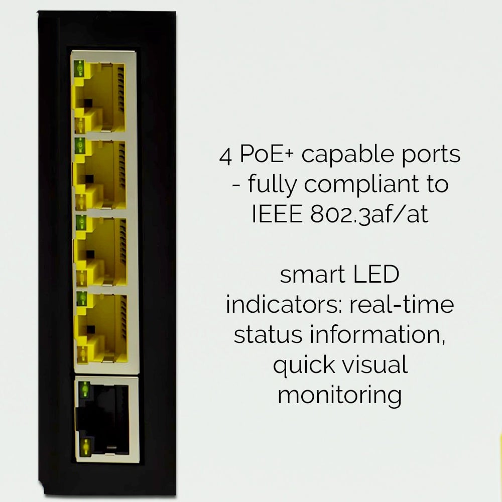 Brainboxes Hardened Industrial 5 Port PoE+ Gigabit Ethernet Switch – image 4