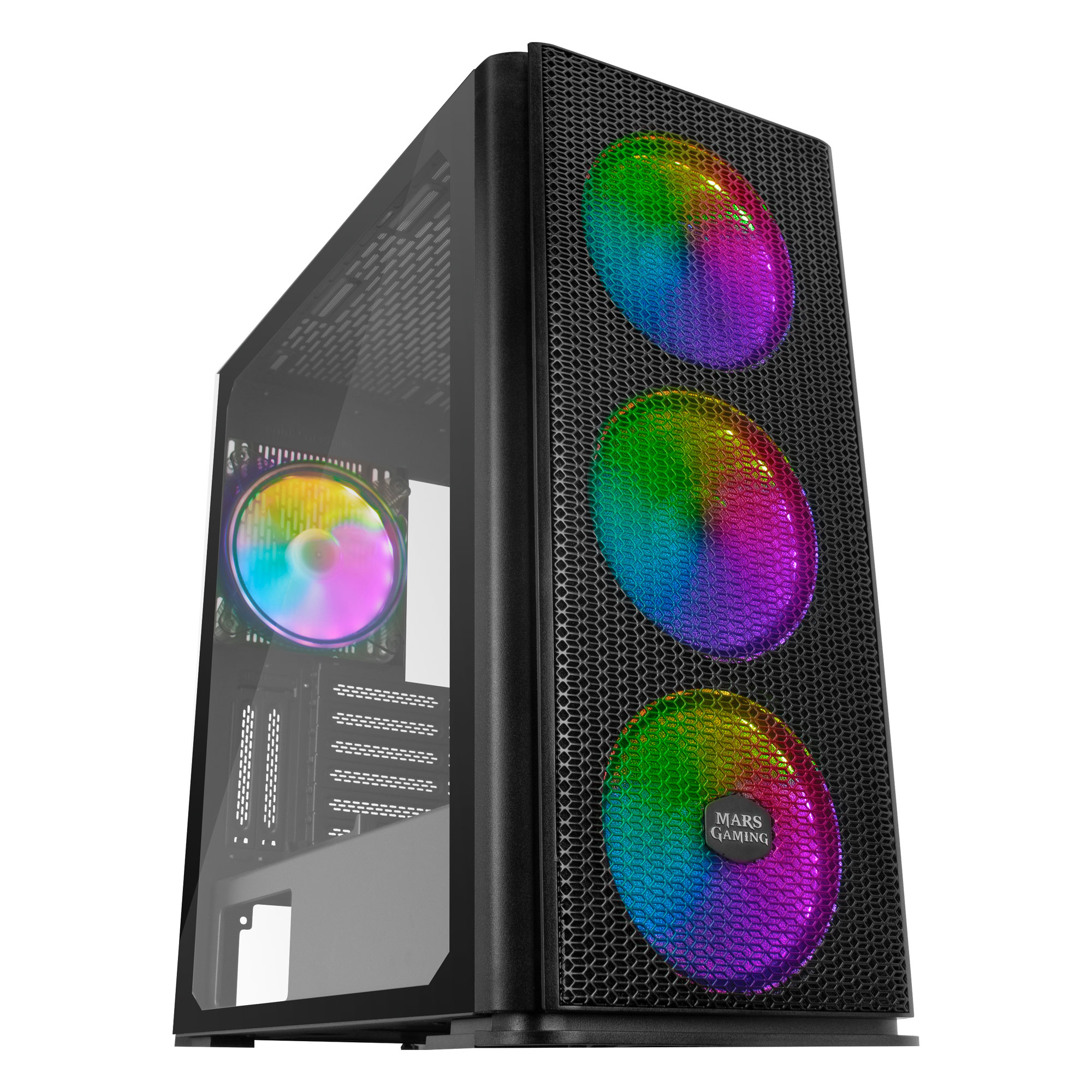 Mars Gaming MCPRO XL E-ATX Gaming PC Case Tempered Glass 4x RGB Fan Black – image 1