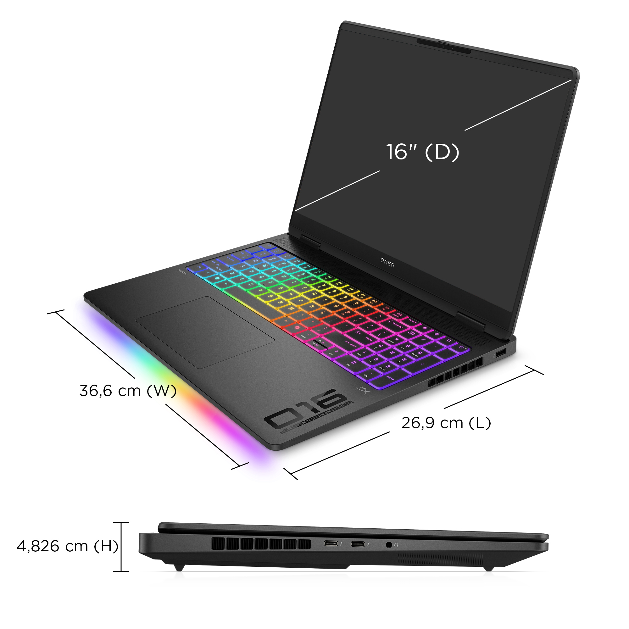 HP OMEN MAX Gaming 16-ah0000na Intel Core Ultra 9 275HX Laptop 40.6 cm (16″) WQXGA 32 GB DDR5-SDRAM 1 TB SSD NVIDIA GeForce RTX 5090 Wi-Fi 7 (802.11be) Windows 11 Home AI PC Black image 6