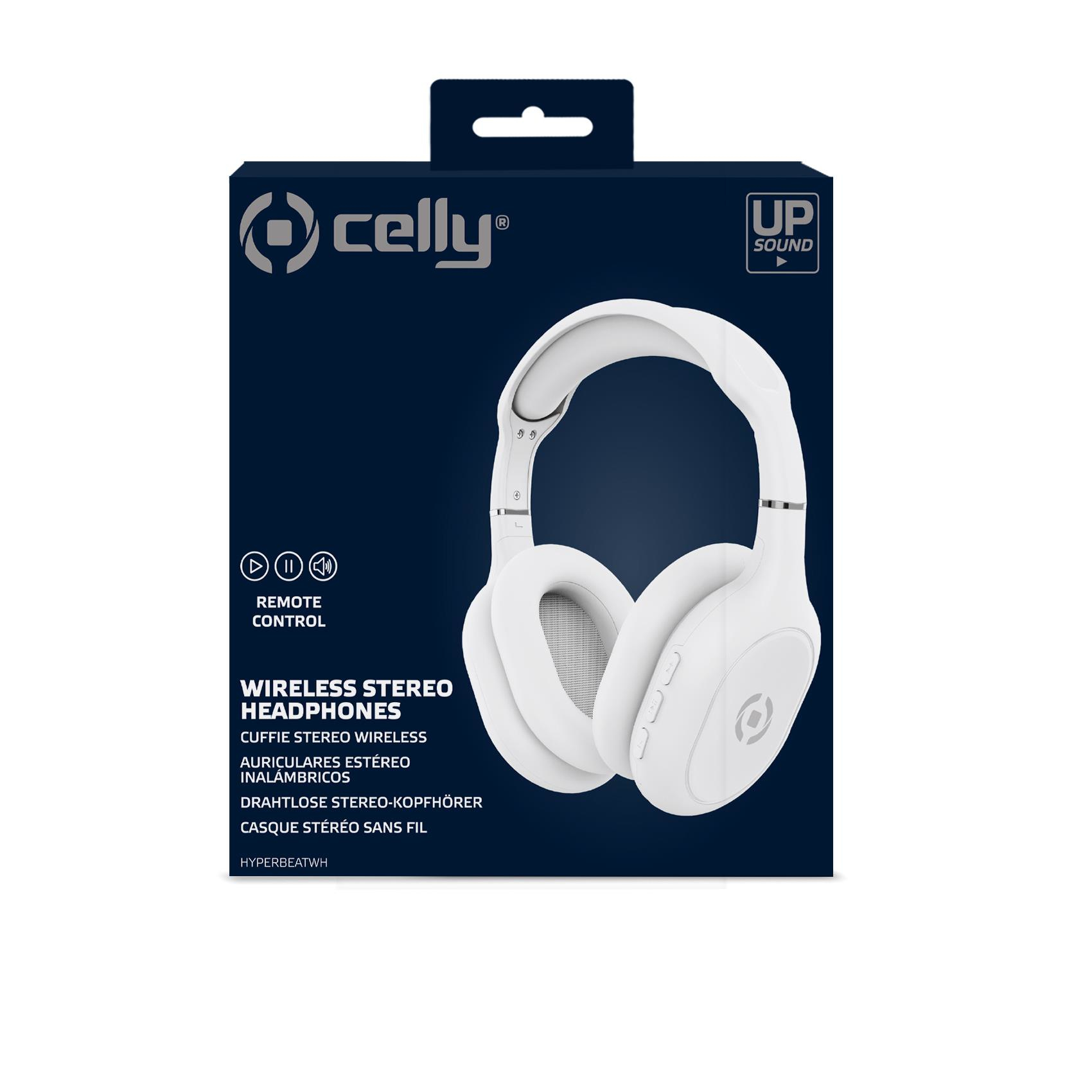 Celly HyperBeat Headset Wired & Wireless Head-band Calls/Music USB Type-C Bluetooth White – image 4