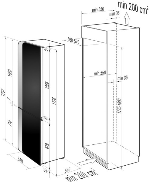 Gorenje RKI-ORA-L fridge-freezer Built-in – image 4