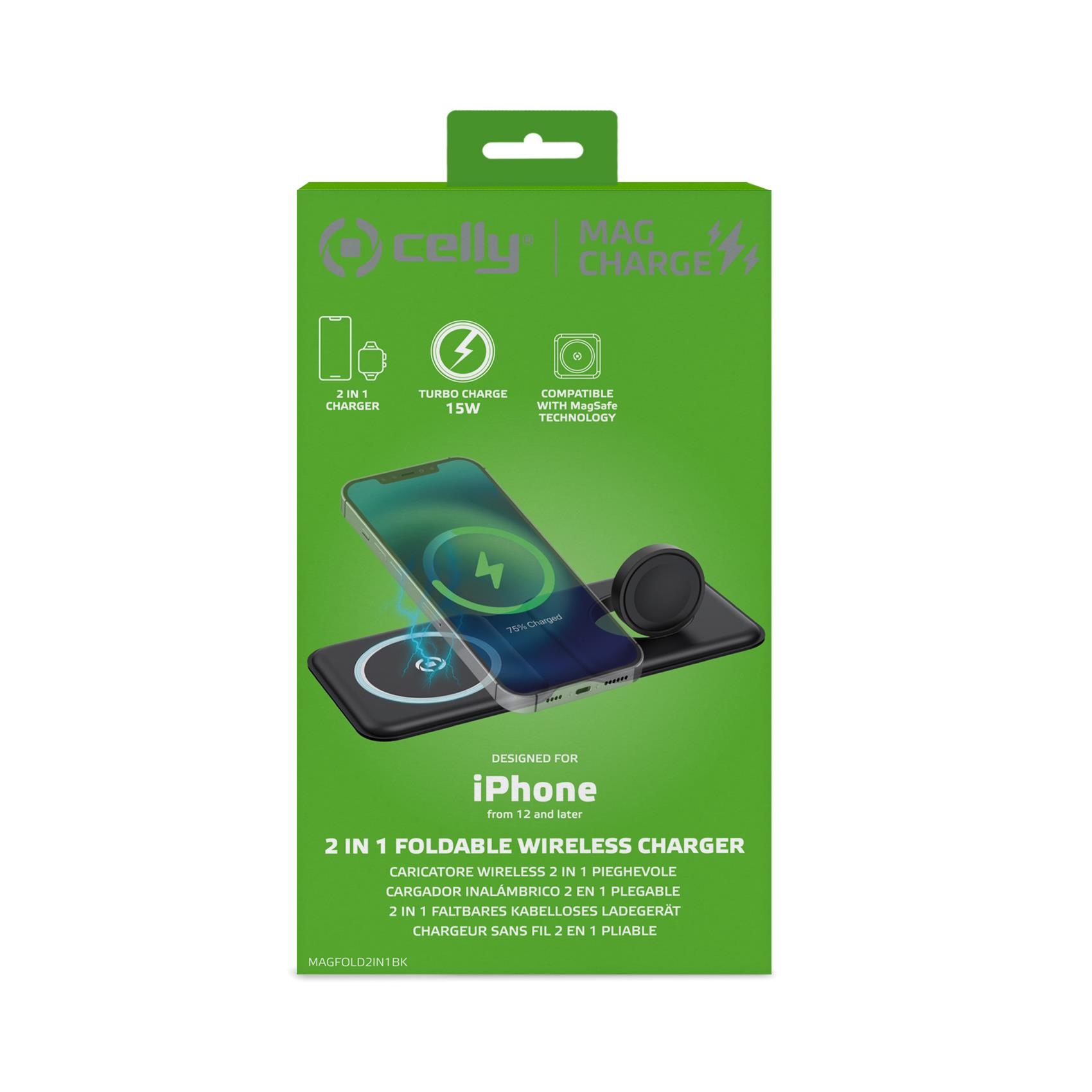 Celly MAGFOLD2IN1 Smartphone, Smartwatch Black USB Wireless charging Indoor – image 3