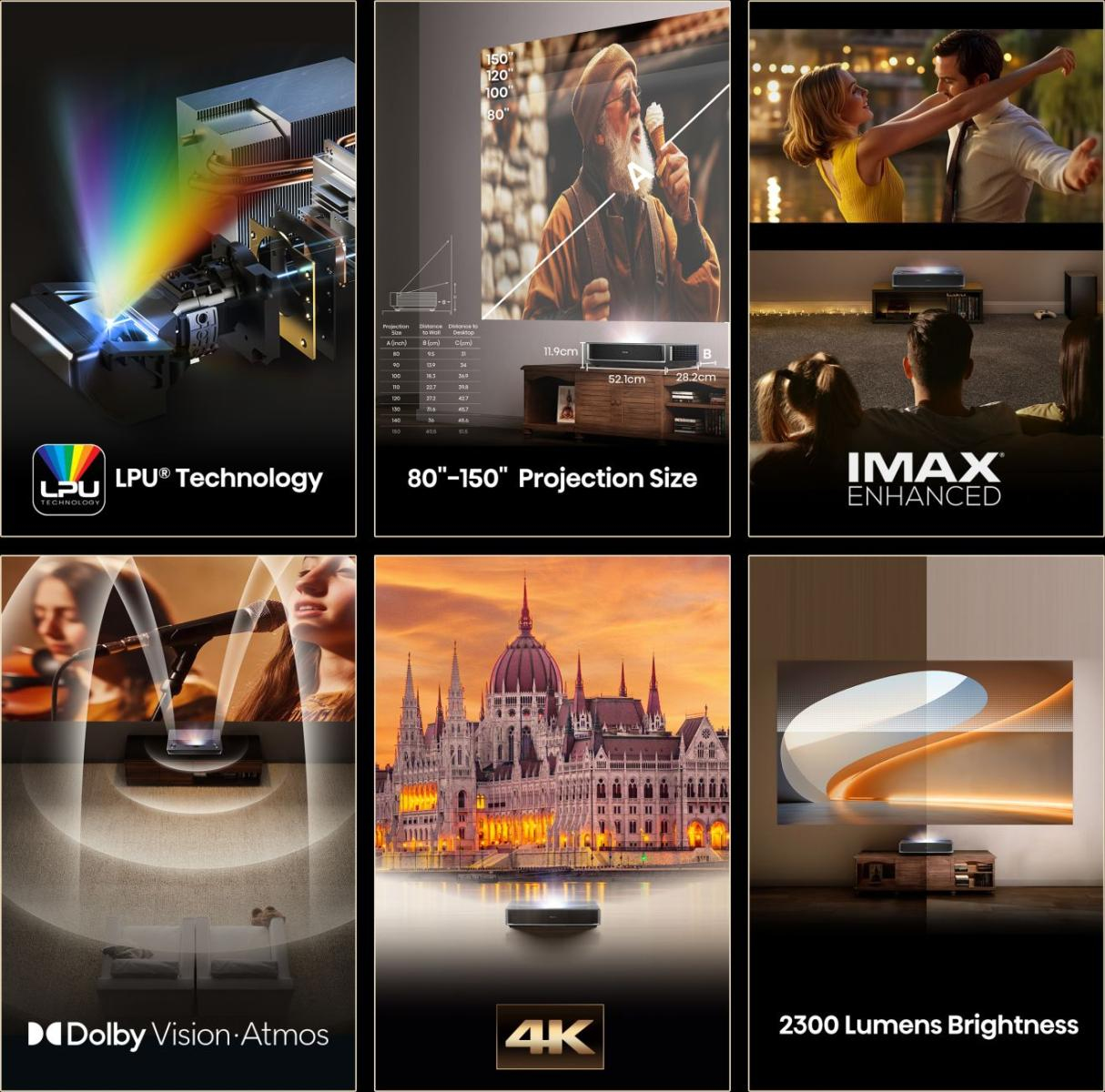 Hisense 20017229 data projector Ultra short throw projector 2500 ANSI lumens DLP UHD 4K (3840x2160) 3D Black – image 3