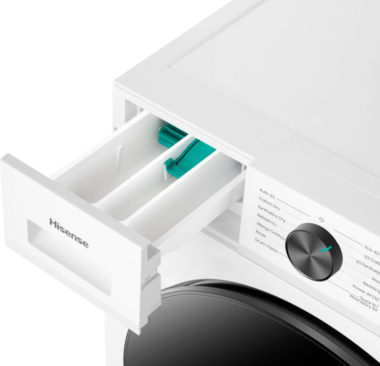 Hisense Efficient 2 in 1 Laundry — 11 kg / 7 kg washer dryer with steam assisted hygiene (99.9% bacteria reduction), Quick Wash, stable 1400 rpm spin and Aqua S – image 6