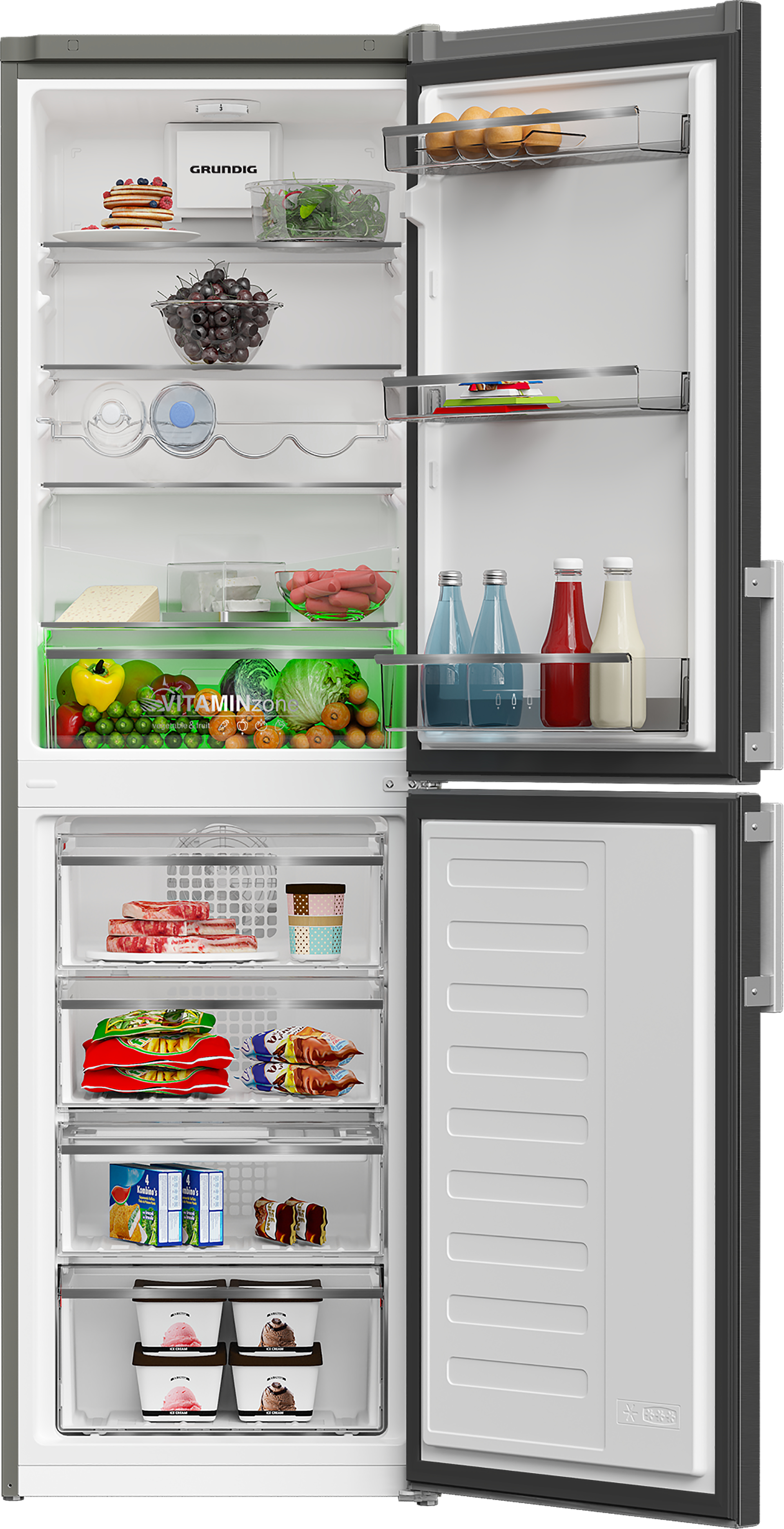 Grundig GKN4582VPZ Freestanding Combi Fridge Freezer with VitaminZone Technology – image 3