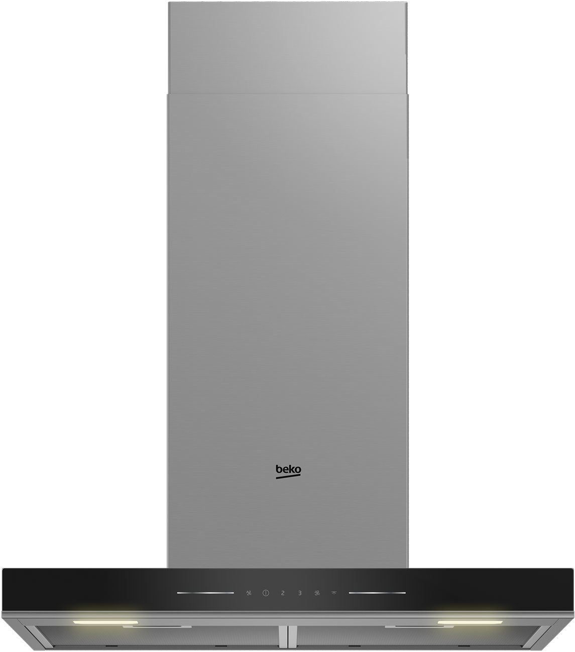 Beko BHCB66641BBHS cooker hood Wall-mounted Black, Stainless steel 710 m³/h – image 1