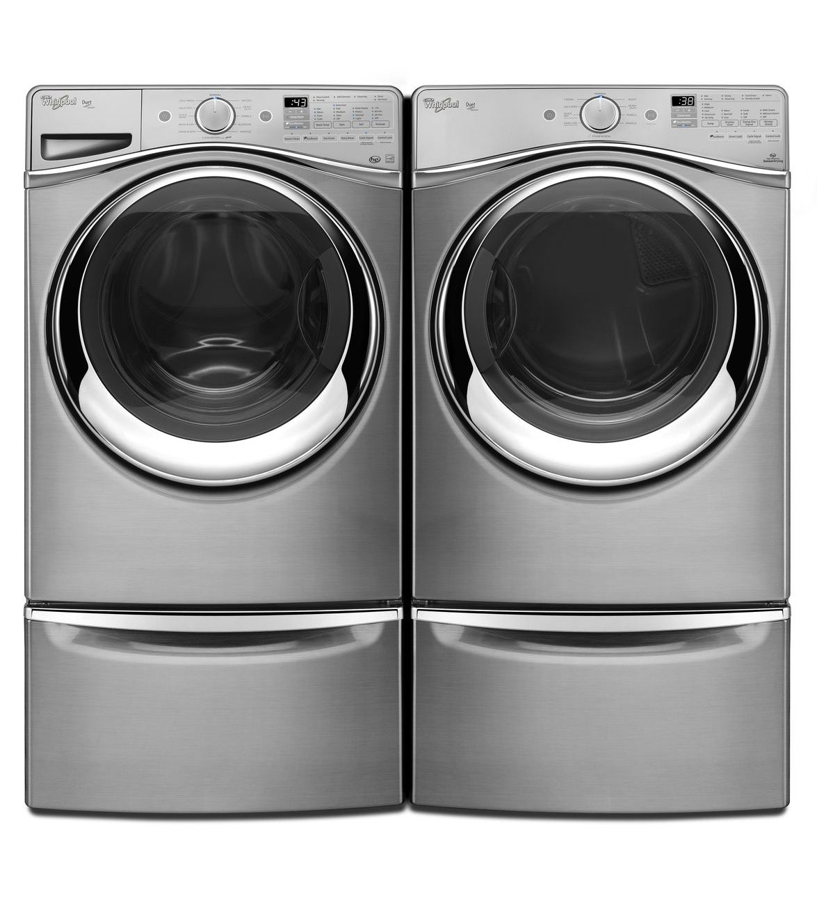 Whirlpool WFW95HEDC washer dryer Freestanding Front-load Silver – image 7