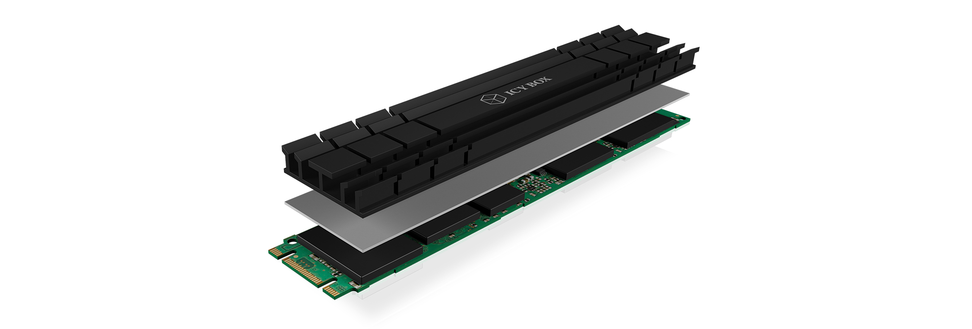 ICY BOX IB-M2HS-1001 Solid-state drive Heatsink/Radiator Black 1 pc(s) – image 2