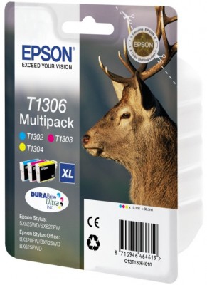 Epson Stag Multipack 3-colours T1306 DURABrite Ultra Ink – image 2